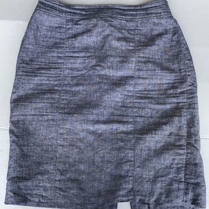 Banana Republic Gray Linen/Cotton Pencil Skirt